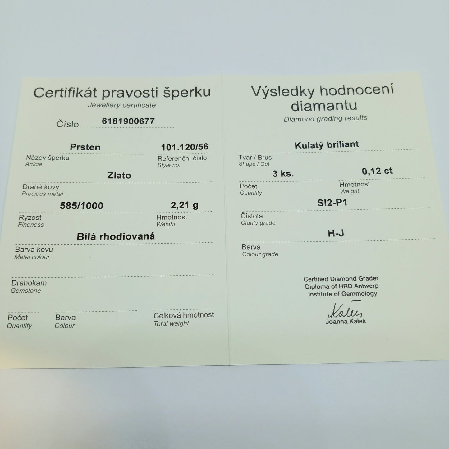 Zlatý prsten s brilianty