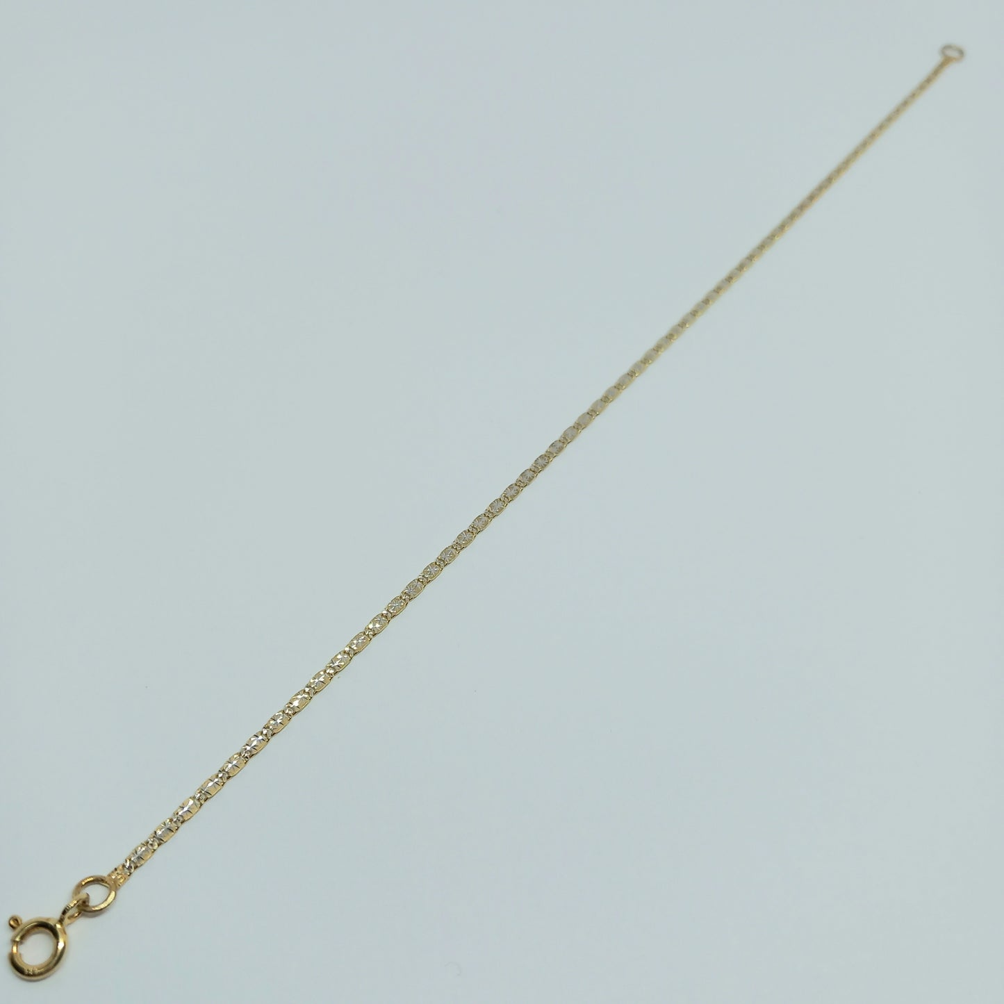 Zlatý náramek 14K 585/1000 - zlato žluté a bílé - nové - 20cm
