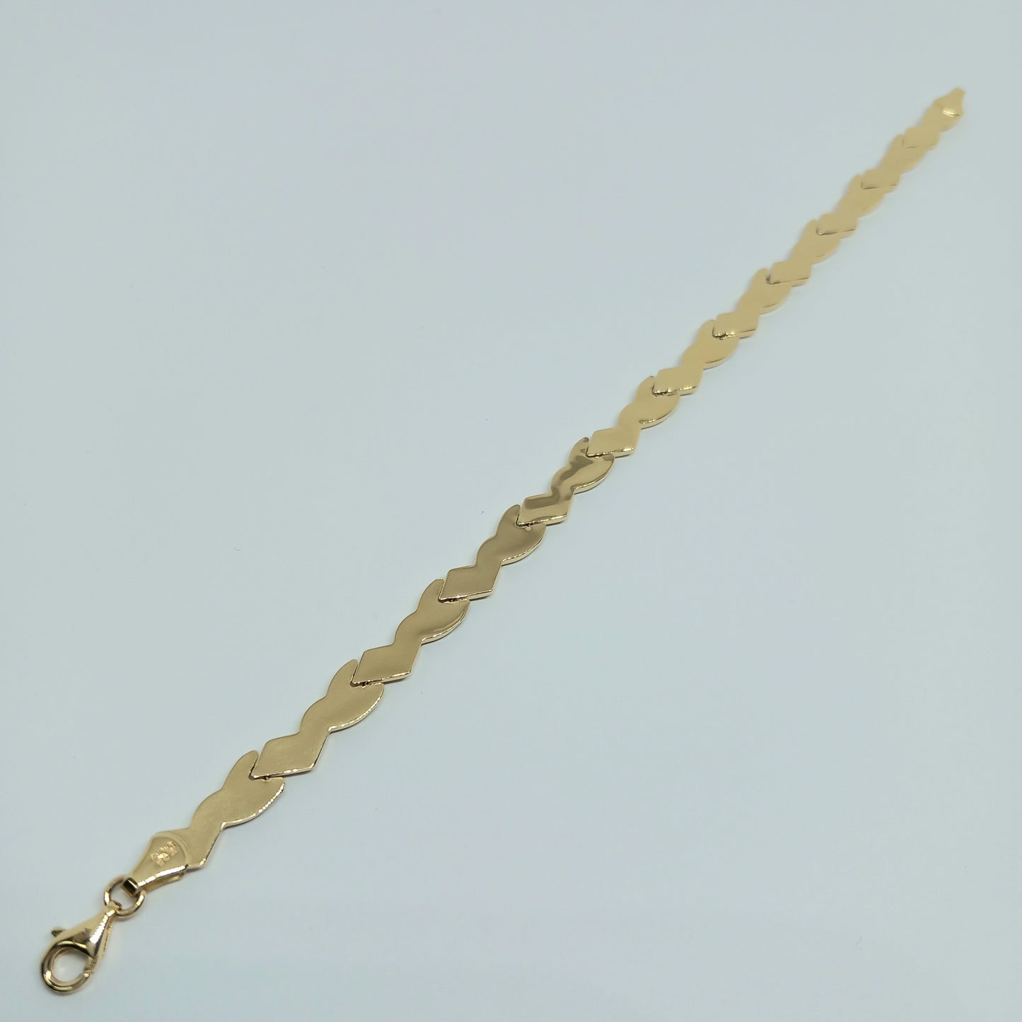 Zlatý náramek 14k 585/1000 - zlato žluté a bílé - nové - 18,5cm