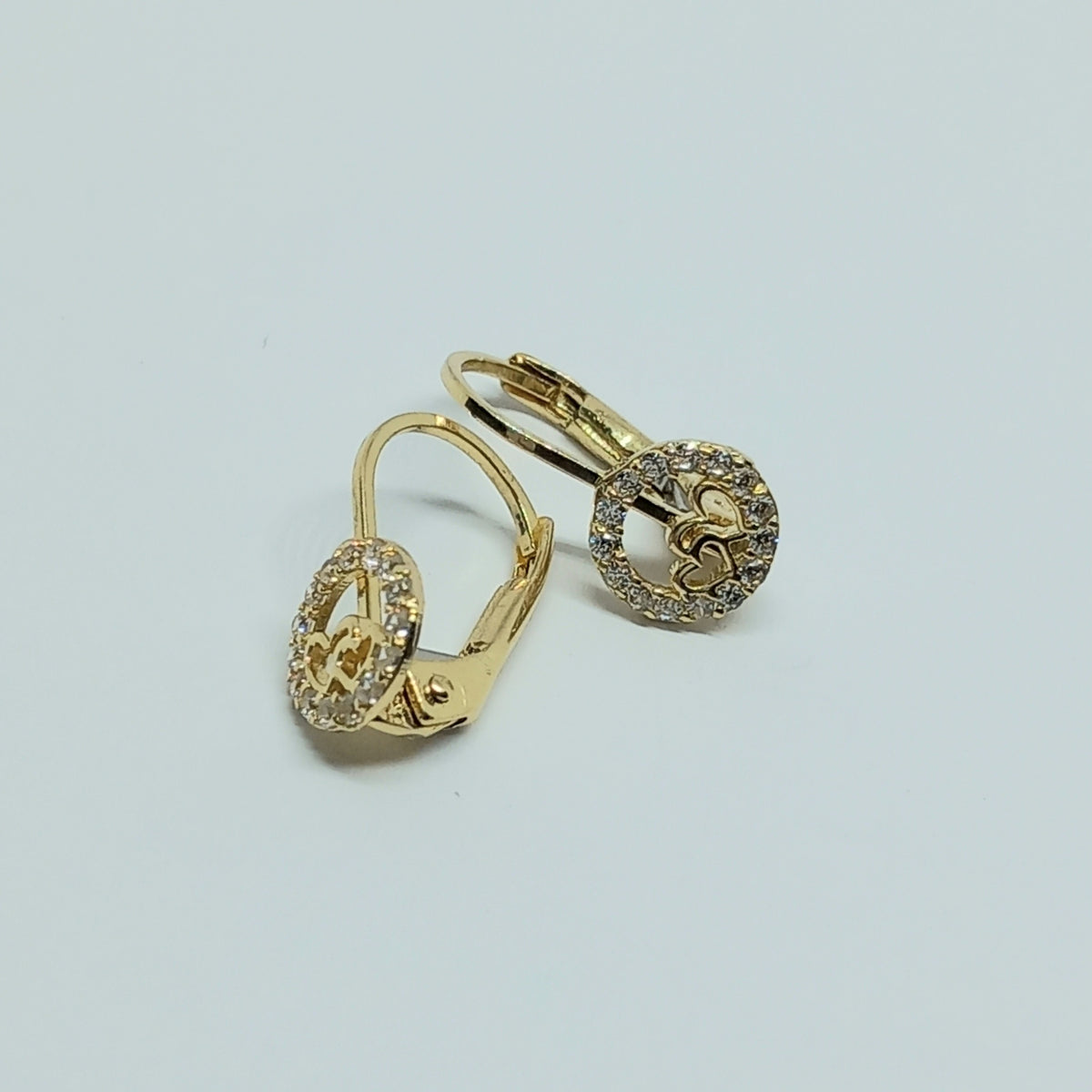 Dětské náušnice ze žlutého zlata 14k . Visací . 1,39g . stav A1