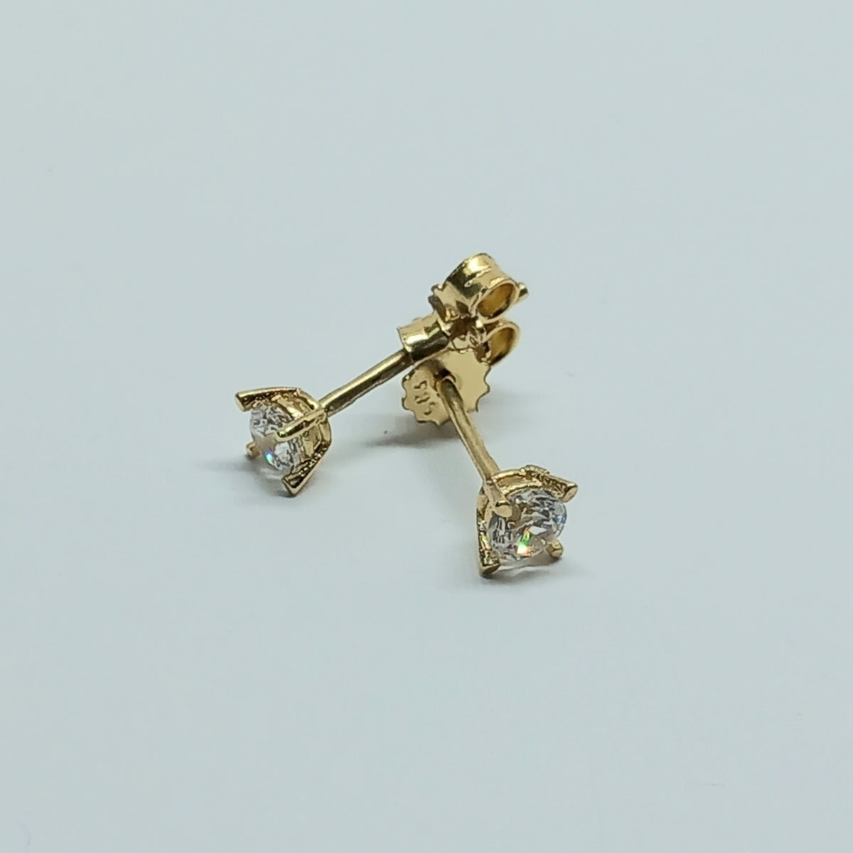 Náušnice ze žlutého zlata 14k . Pecky . 0,65g . stav A1