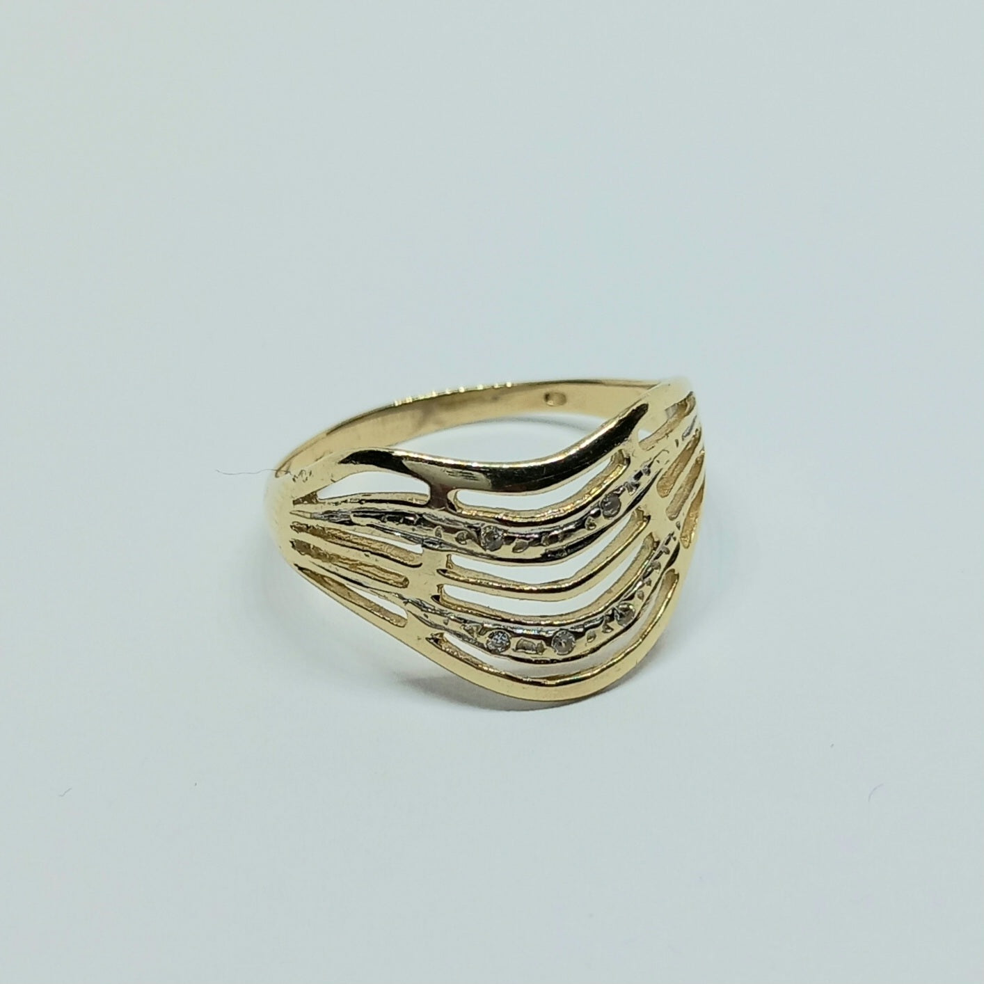 Zlatý prsten 14k 585/1000 - zlato žluté - jako nové - vel. 56