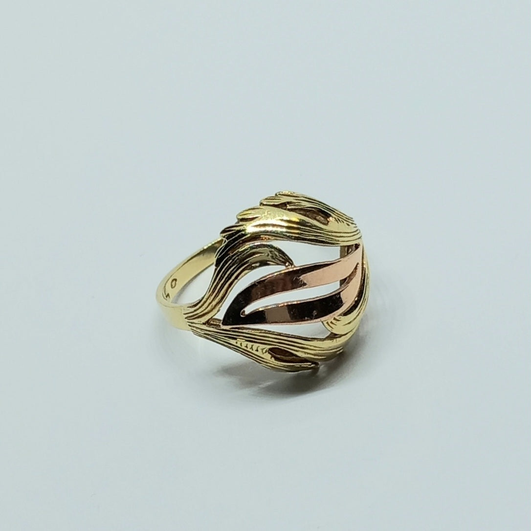 Zlatý prsten ze žlutého a růžového zlata 14k . vel. 54 . 3,28g . stav B