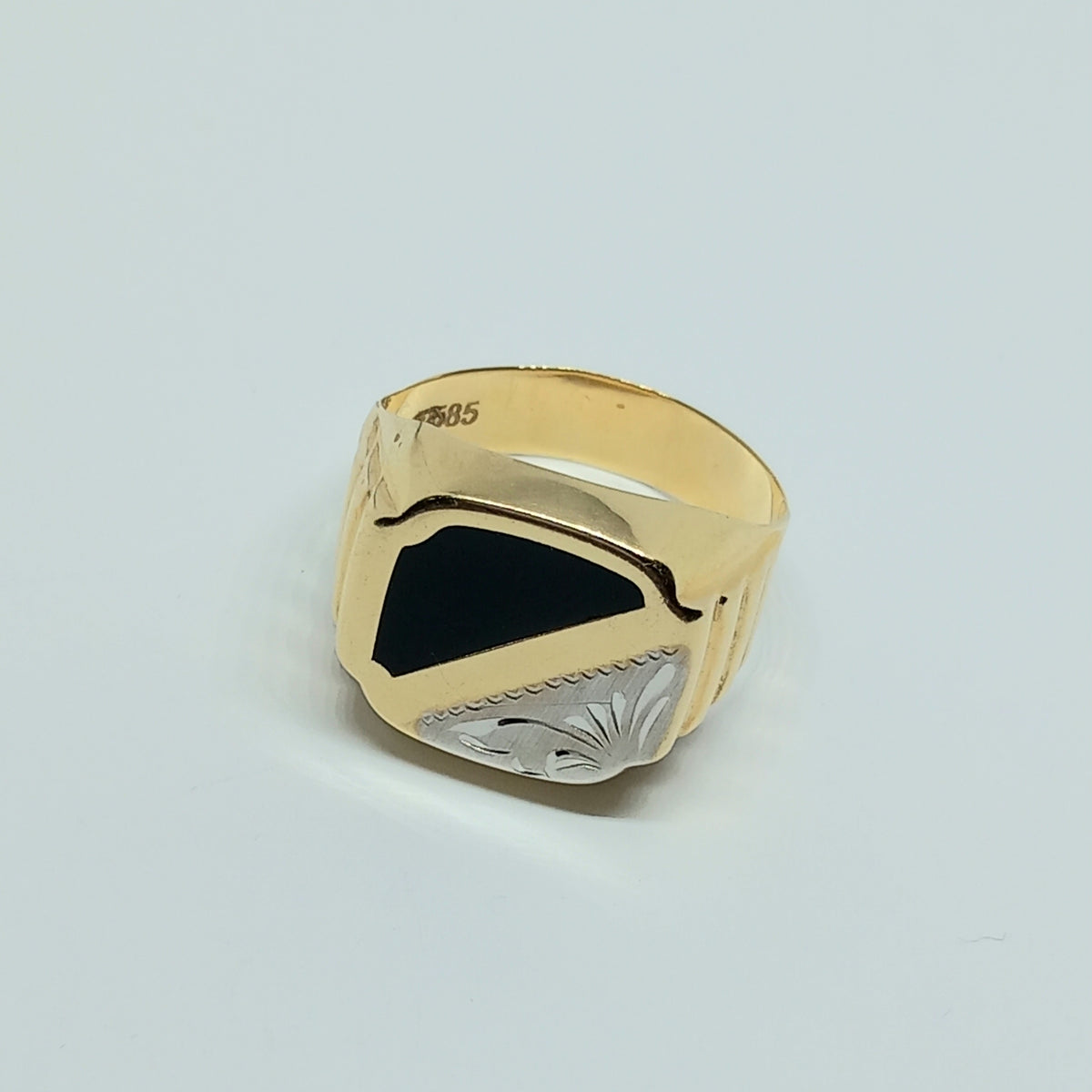 Pánský prsten ze žlutého a bílého zlata 14k . vel. 66 . 4,85g . stav A1