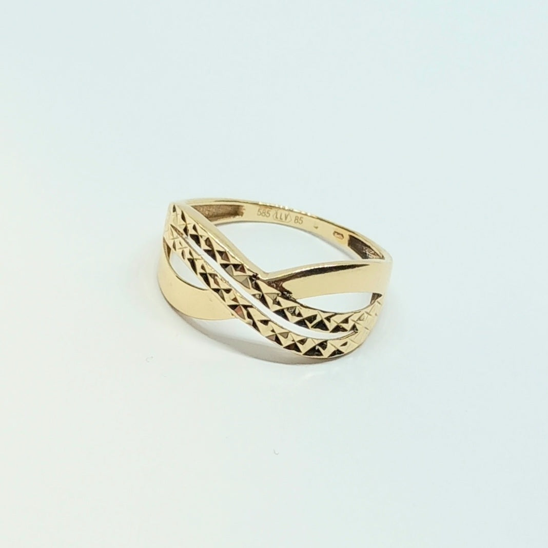 Zlatý prsten 14k 585/1000 - zlato žluté - použité - vel. 55