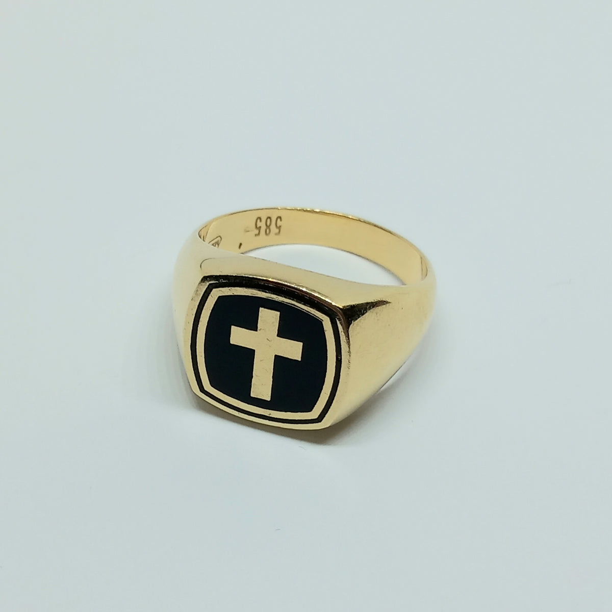Pánský prsten ze žlutého zlata 14k . vel. 61 . 7,36g . stav A1