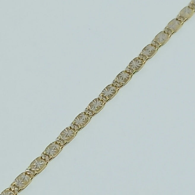Zlatý náramek 14K 585/1000 - zlato žluté a bílé - nové - 20cm