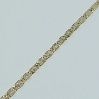Zlatý náramek 14K 585/1000 - zlato žluté a bílé - nové - 20cm
