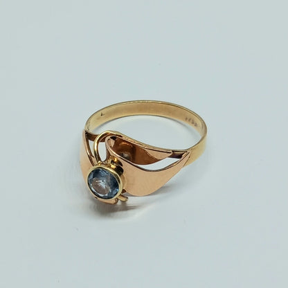 Zlatý prsten 14k 585/1000 - zlato žluté a červené - použité - vel. 56