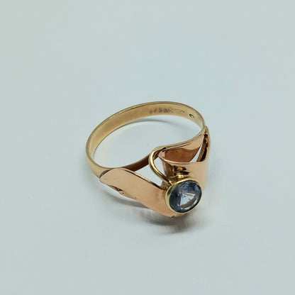Zlatý prsten 14k 585/1000 - zlato žluté a červené - použité - vel. 56