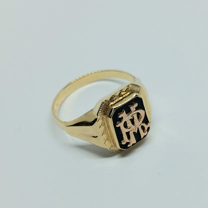 Zlatý prsten 14k 585/1000 zlato žluté a červené - použité - vel. 64,5