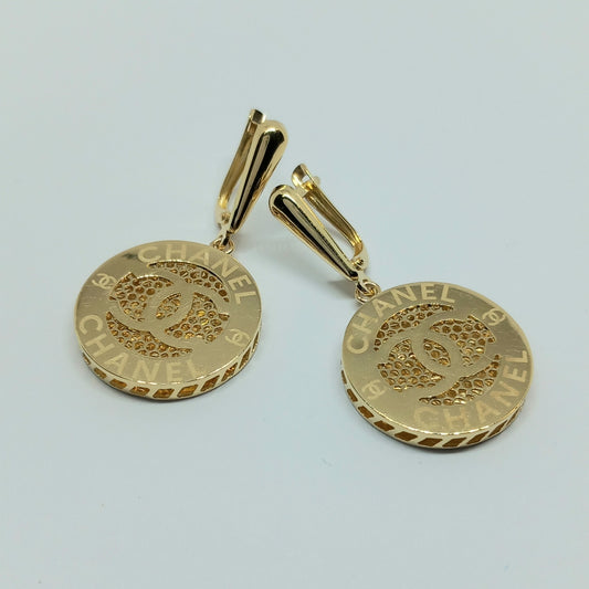 Zlaté náušnice 14k 585/1000 Chanel visací - zlato žluté - použité