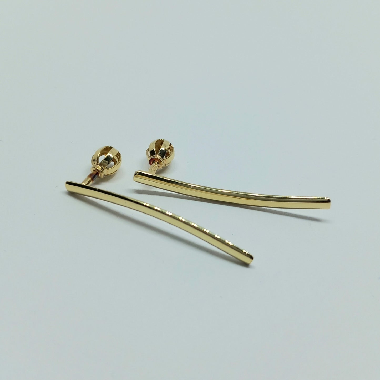 Zlaté náušnice  14k 585/1000 na šroubek - zlato žluté - použité