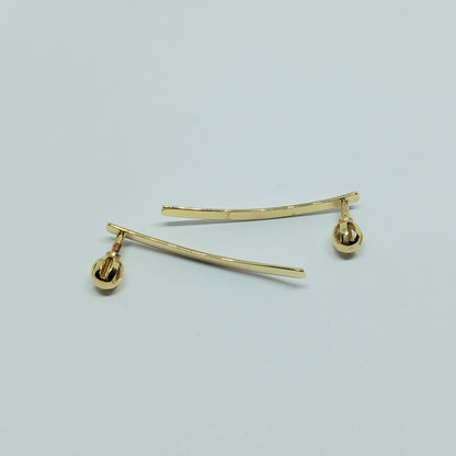 Zlaté náušnice  14k 585/1000 na šroubek - zlato žluté - použité