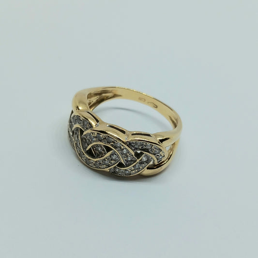 Zlatý prsten 14k 585/1000 - zlato žluté - použité - vel. 55