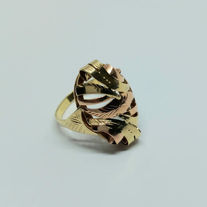 Zlatý prsten 14k 585/1000 - zlato žluté a červené - použité - vel. 61