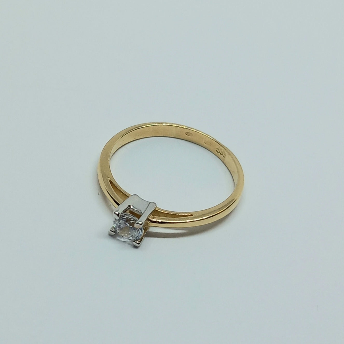 Zlatý prsten 14k 585/1000 - zlato žluté a bílé - nové - vel. 54
