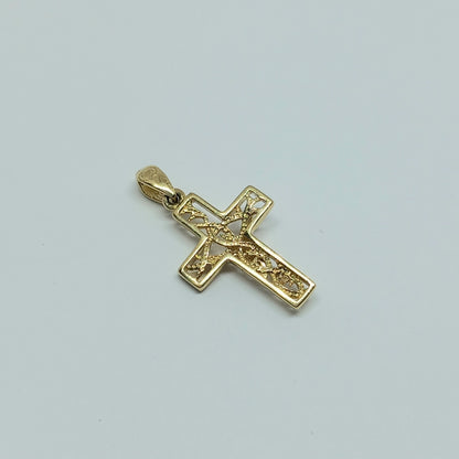 Zlatý přívěšek 14k 585/1000 Kříž - zlato žluté a bílé - nové