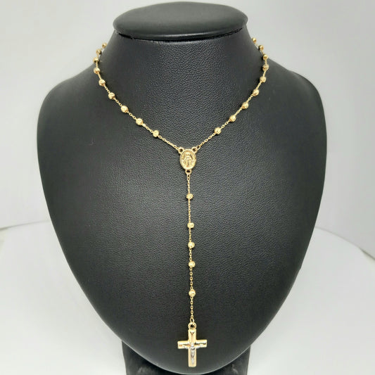 Zlatý řetěz 14k 585/1000 Růženec - zlato žluté a bílé - nové 57cm