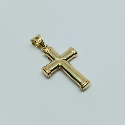 Zlatý přívěšek 14k 585/1000 Kříž - zlato žluté a bílé - nové