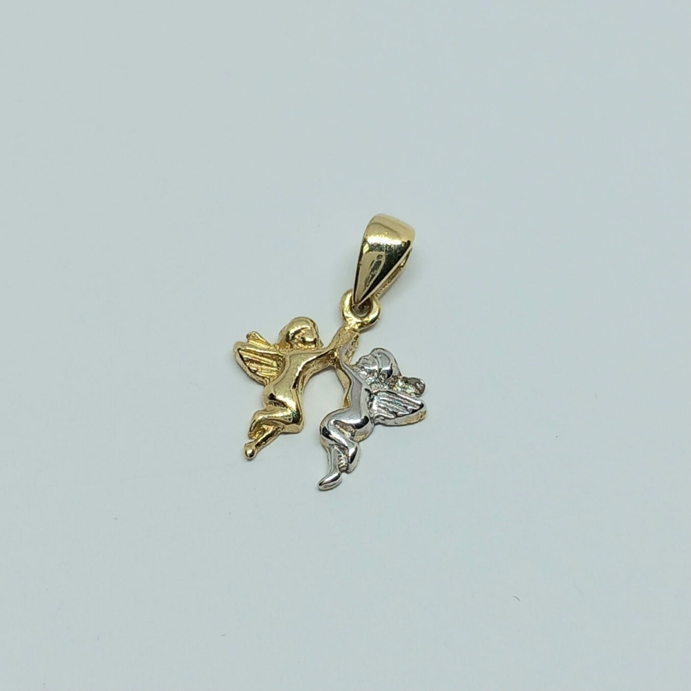 Zlatý přívěšek 14k 585/1000 Andělíčci - zlato žluté a bílé - nové