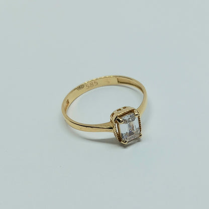 Zlatý prsten 14k 585/1000 - zlato žluté - nové - vel. 55,5