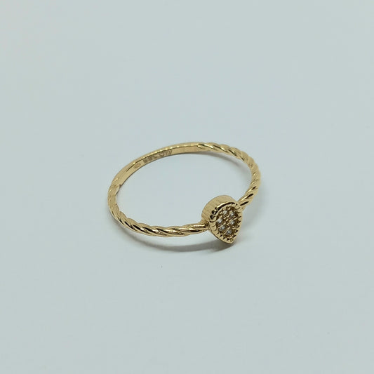 Zlatý prsten 14k 585/1000 Slza - zlato žluté - nové - vel. 58