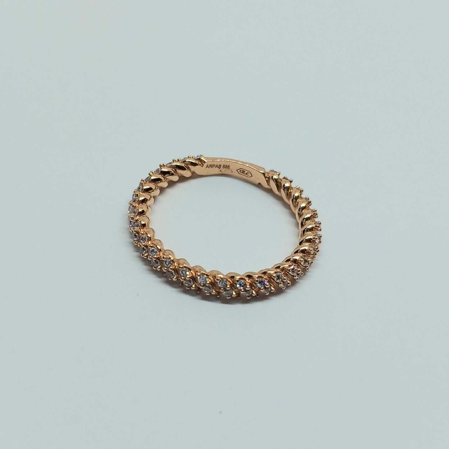 Zlatý prsten 14k 585/1000 - zlato růžové - nové - vel. 54