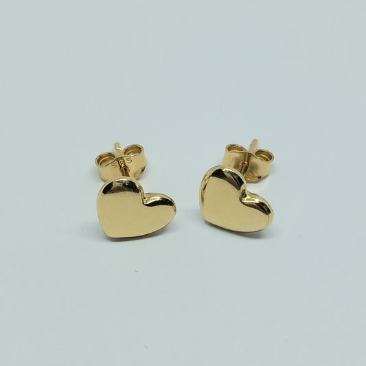 Zlaté náušnice 14k 585/1000 Srdce - pecky - zlato žluté - nové