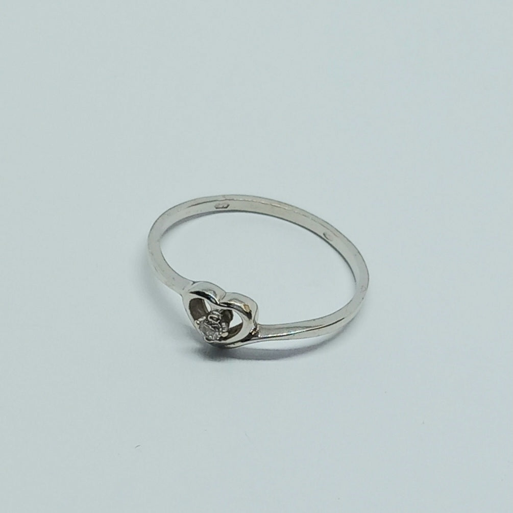 Zlatý prsten 14k 585/1000 - zlato bílé - použité - vel. 49