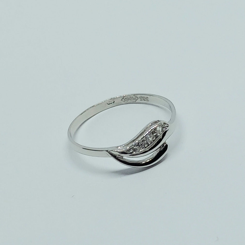 Zlatý prsten 14k 585/1000 - zlaté bílé - jako nové - vel. 53