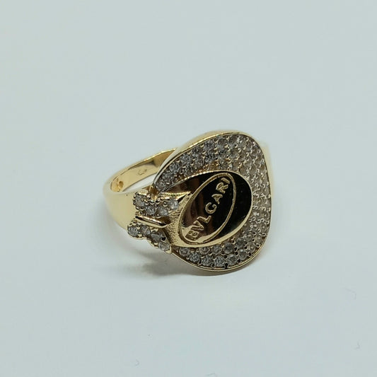 Zlatý prsten 14k 585/1000 Bvlgari - zlato žluté - použité - vel. 56