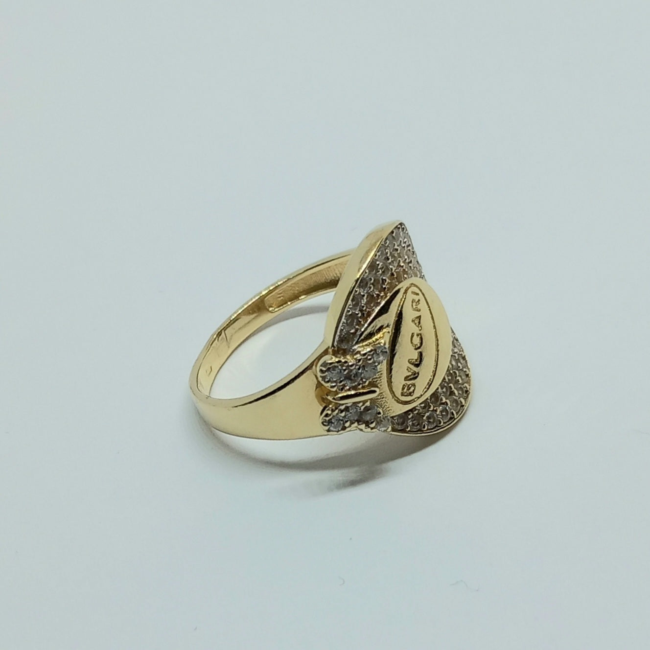 Zlatý prsten 14k 585/1000 Bvlgari - zlato žluté - použité - vel. 56