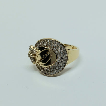 Zlatý prsten 14k 585/1000 Bvlgari - zlato žluté - použité - vel. 56