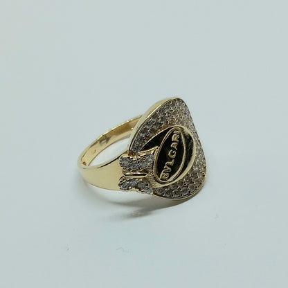 Zlatý prsten 14k 585/1000 Bvlgari - zlato žluté - použité - vel. 56