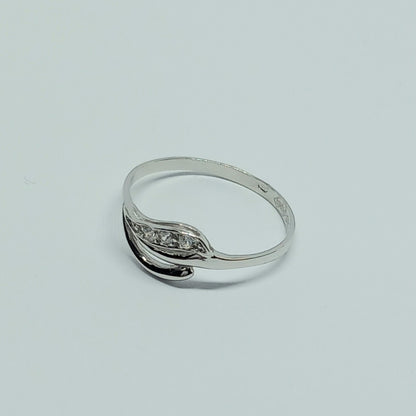 Zlatý prsten 14k 585/1000 - zlaté bílé - jako nové - vel. 53