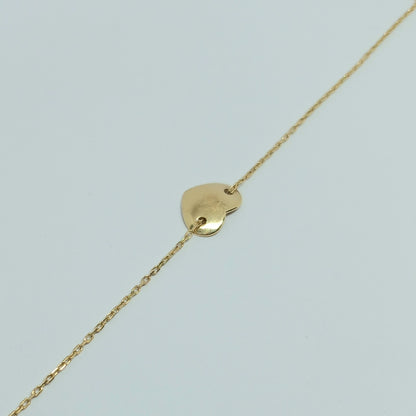 Zlatý náramek 14k 585/1000 Srdce - zlato žluté - použité - 13,5cm