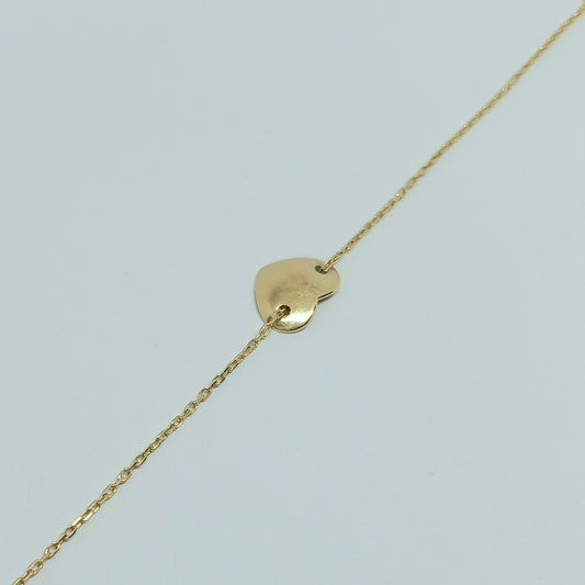 Zlatý náramek 14k 585/1000 Srdce - zlato žluté - použité - 13,5cm