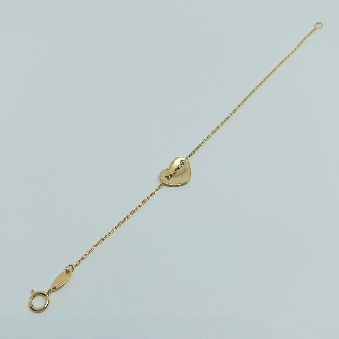 Zlatý náramek 14k 585/1000 Srdce - zlato žluté - použité - 13,5cm