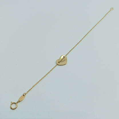 Zlatý náramek 14k 585/1000 Srdce - zlato žluté - použité - 13,5cm