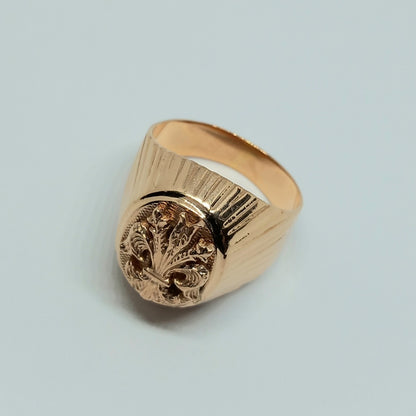 Zlatý prsten 14k 585/1000 - zlato růžové - použité - vel. 65
