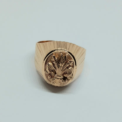 Zlatý prsten 14k 585/1000 - zlato růžové - použité - vel. 65