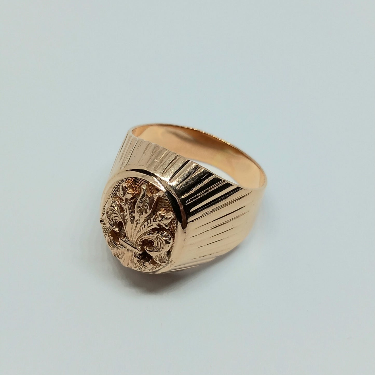 Zlatý prsten 14k 585/1000 - zlato růžové - použité - vel. 65