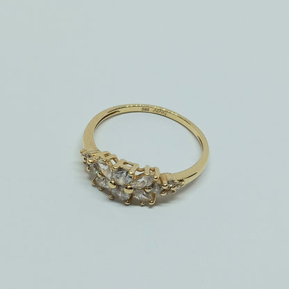 Zlatý prsten 14k 585/1000 - zlato žluté - použité - vel. 53