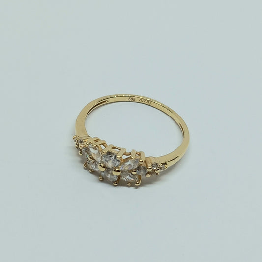 Zlatý prsten 14k 585/1000 - zlato žluté - použité - vel. 53