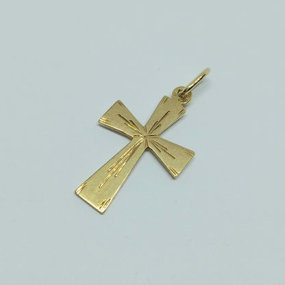 Zlatý přívěšek 14k 585/1000 Kříž - zlato žluté - použité
