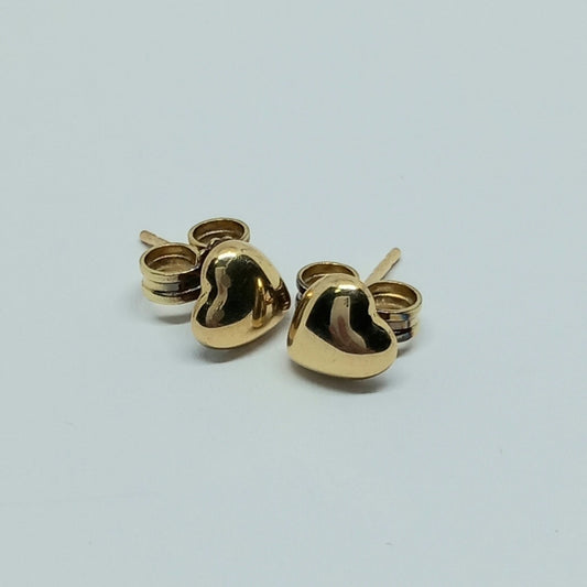 Zlaté náušnice 14k 585/1000 Srdce - pecky - zlato žluté - použité