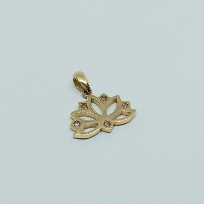 Přívěšek ze žlutého zlata 14k . Lotos . 1,48g . stav A1