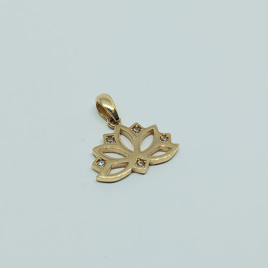 Přívěšek ze žlutého zlata 14k . Lotos . 1,48g . stav A1