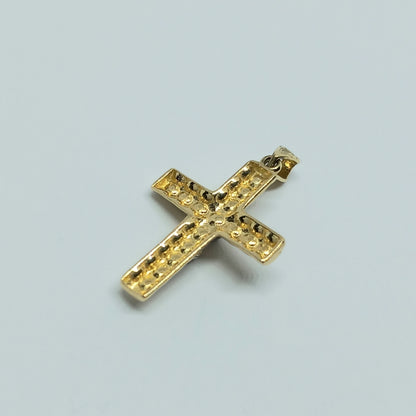 Přívěšek ze žlutého a bílého zlata 14k . Kříž . 1,28g . stav A1